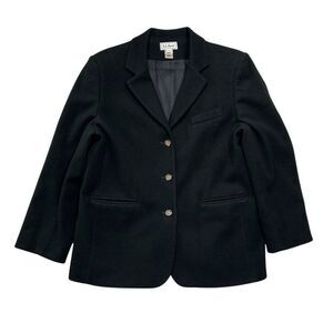 L.L. Bean Women's Size 14 Black Wool & Cashmere Pea Coat